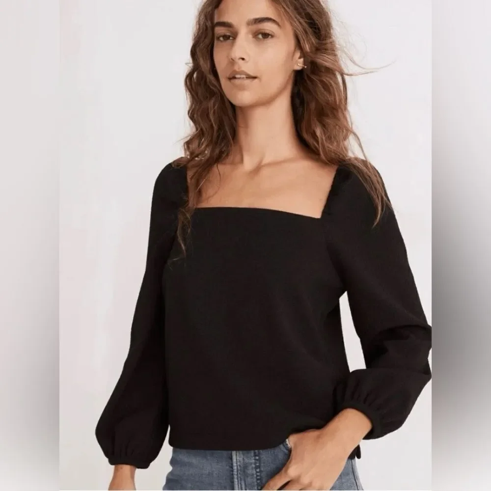 Madewell Crepe Puff Sleeve Blouse